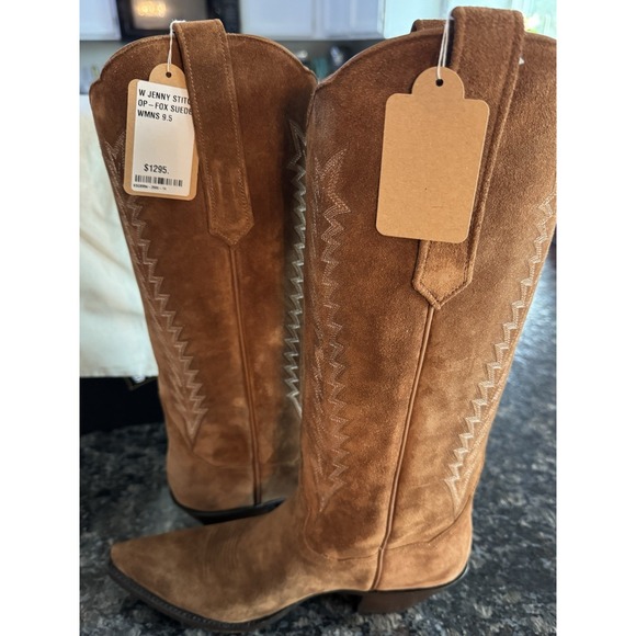 KEMO SABE GRIT COGNAC FOX SUEDE JENNY$1295 NWB Sz 9.5 Ladies Cowboy Boots - Picture 10 of 16